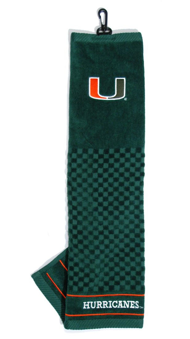 Toalla de golf bordada de 16" x 22" de los Miami Hurricanes