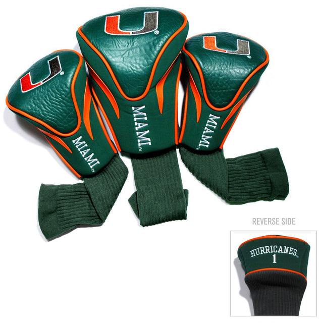 Juego de fundas para palos de golf Miami Hurricanes de 3 piezas Contour