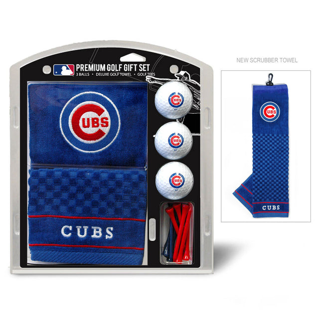 Set de regalo de golf de los Chicago Cubs con toalla bordada