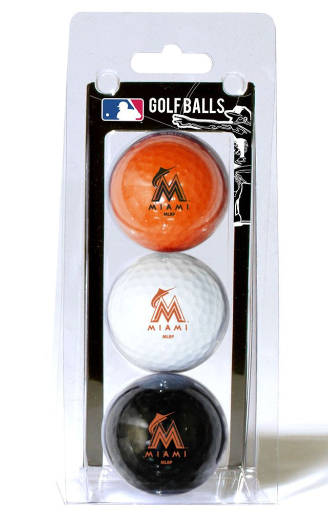 Paquete de 3 pelotas de golf de los Miami Marlins