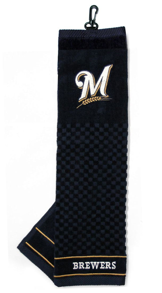 Toalla de golf de los Milwaukee Brewers bordada de 16 x 22 pulgadas