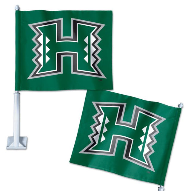 Bandera para auto de los Hawaii Warriors, 11,75" x 14"