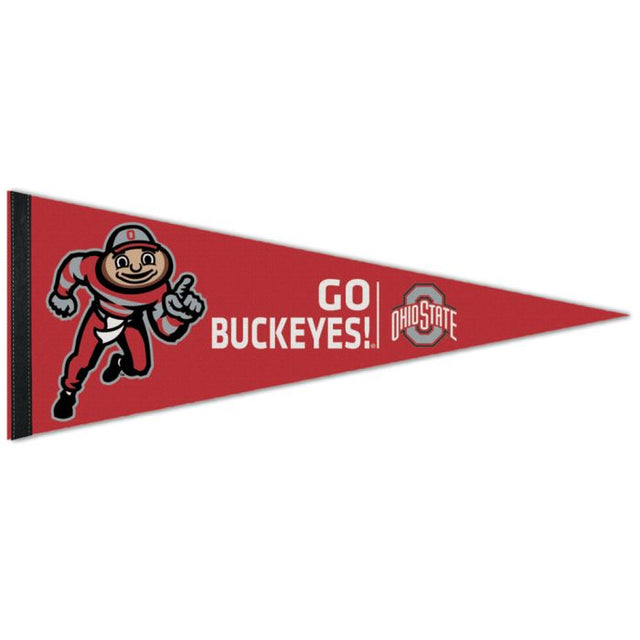 ¡Vamos Buckeyes! Banderín premium de 12" x 30" de Ohio State Buckeyes