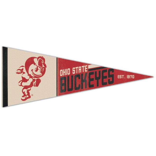 Banderín premium de los Ohio State Buckeyes de 12" x 30"