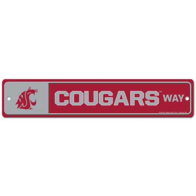 Washington State Cougars Street / Zone Sign 3.75" x 19"