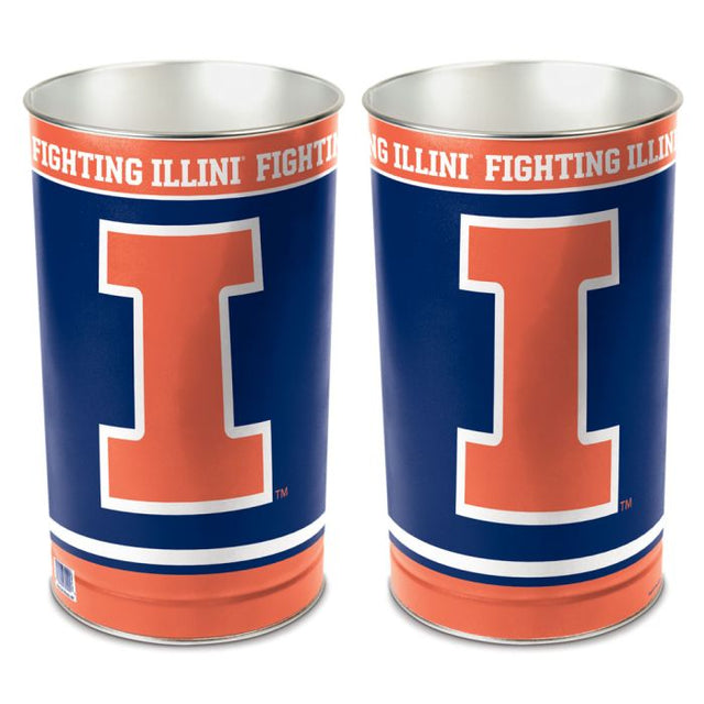 Illinois Fighting Illini Wastebasket - tapered 15"H