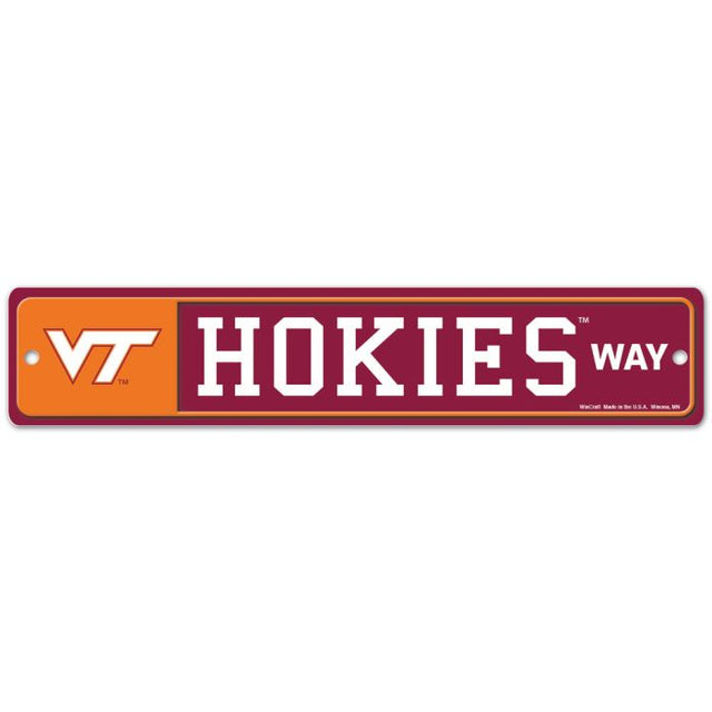 Letrero de calle/zona de Virginia Tech Hokies de 3,75" x 19"