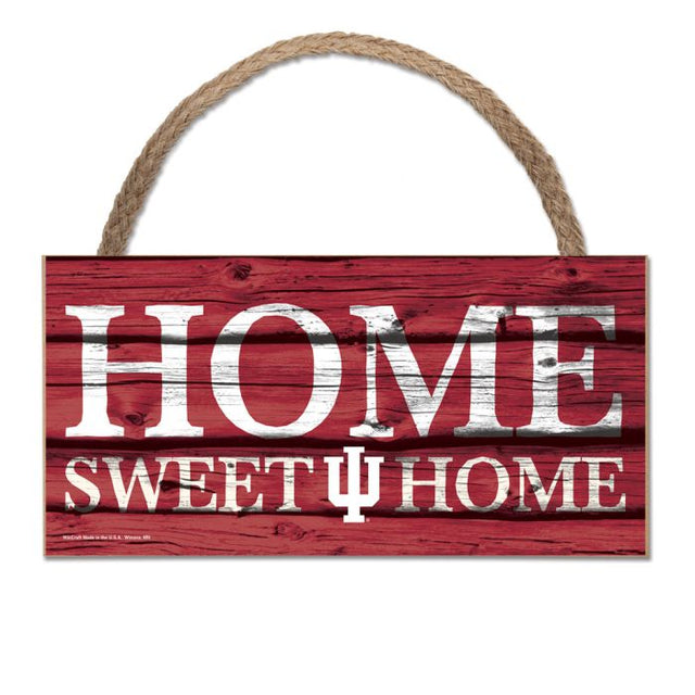 Indiana Hoosiers Wood Sign w/Rope 5" x 10"