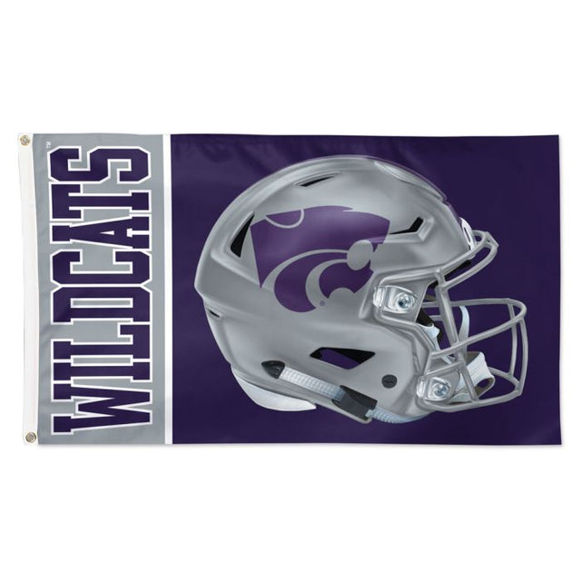 Bandera de lujo con diseño de casco de los Kansas State Wildcats, 3 x 5 pies