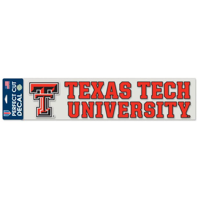 Calcomanías de corte perfecto de los Texas Tech Red Raiders de 4" x 17"