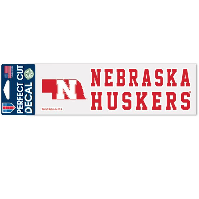 Calcomanías de corte perfecto de Nebraska Cornhuskers de 3" x 10"