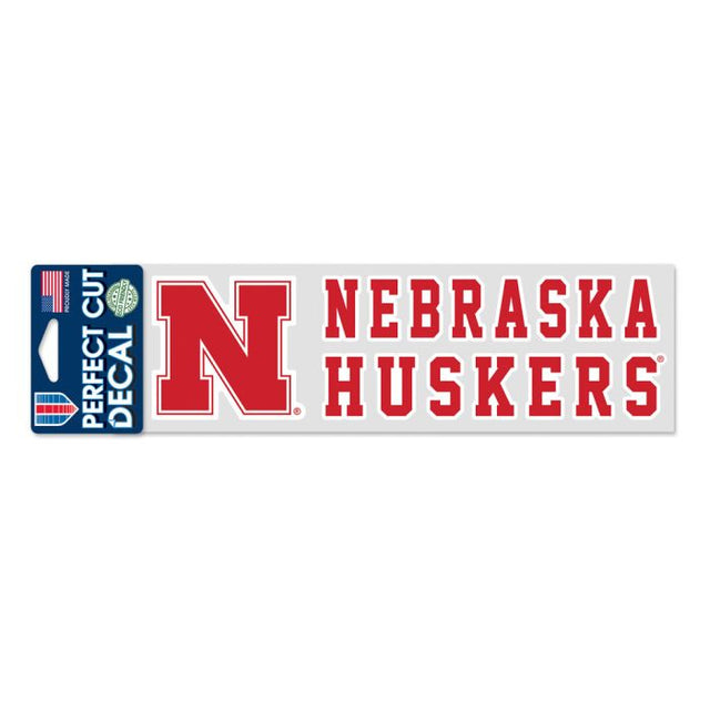 Calcomanías de corte perfecto de Nebraska Cornhuskers de 3" x 10"