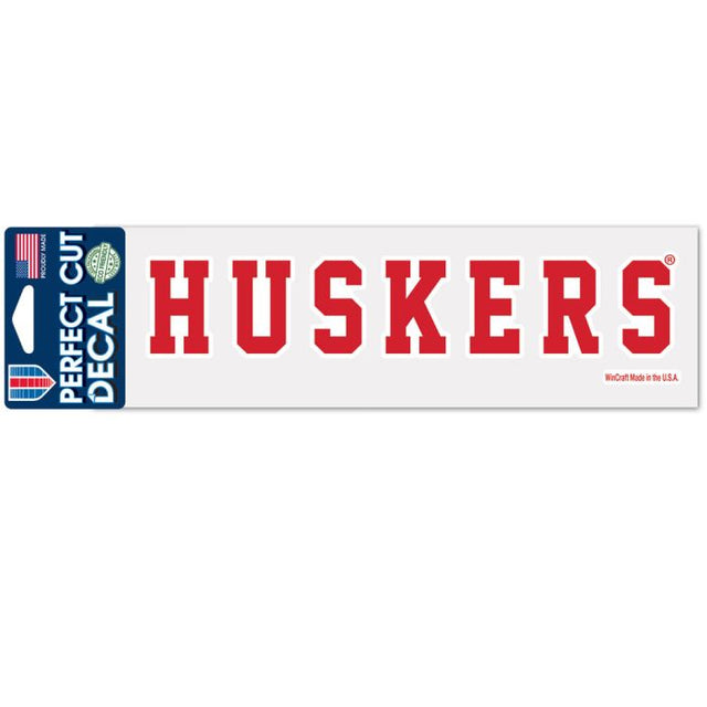 Calcomanías de corte perfecto de la mascota Nebraska Cornhuskers de 3" x 10"