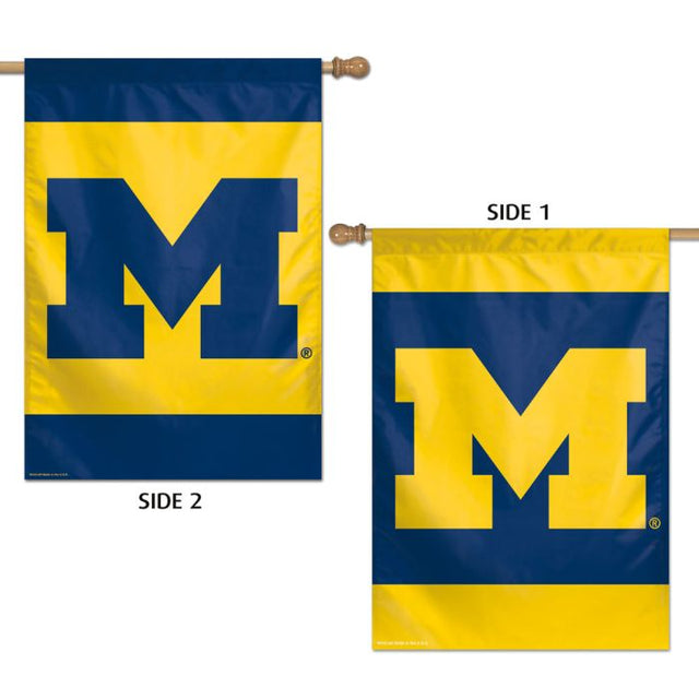 Bandera vertical de los Wolverines de Michigan, de 2 lados, 71 x 101 cm