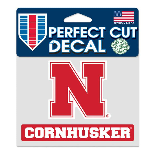 Calcomanía de color de corte perfecto de los Cornhuskers de Nebraska Cornhuskers de 4,5" x 5,75"