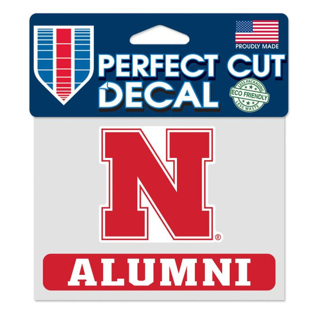 Calcomanía de color de corte perfecto de exalumnos de Nebraska Cornhuskers de Nebraska de 4,5" x 5,75"