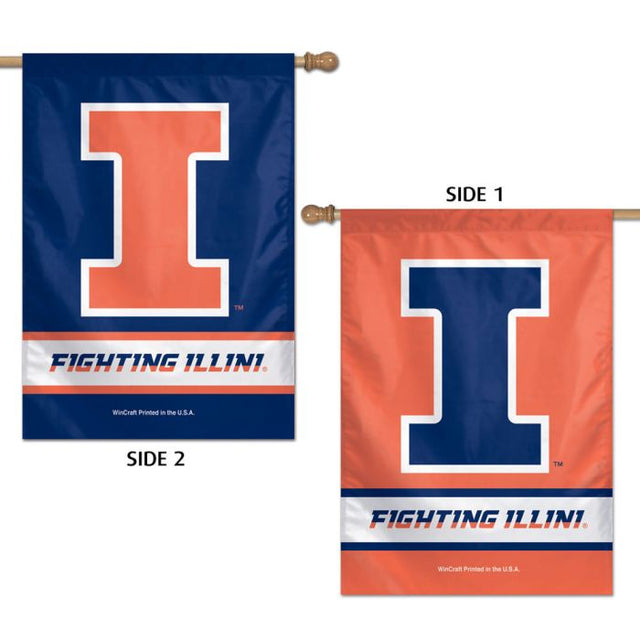 Illinois Fighting Illini Vertical Flag 2 Sided 28" x 40"