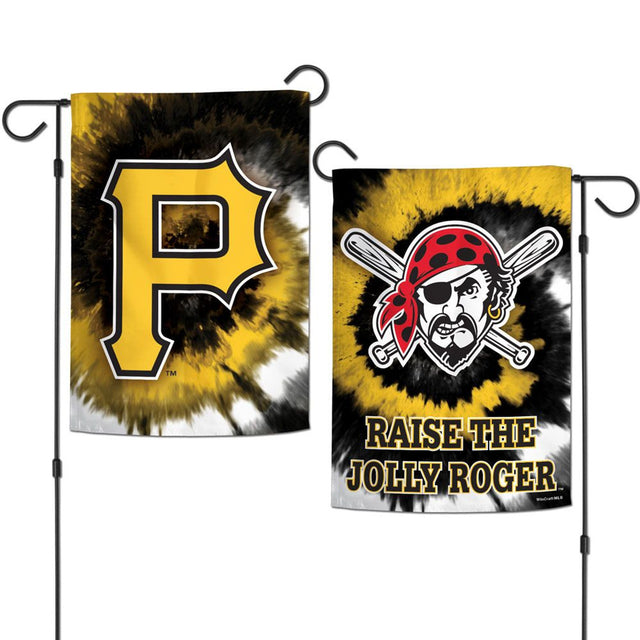 Pittsburgh Pirates Flag 12x18 Garden Style 2 Sided Tie Dye