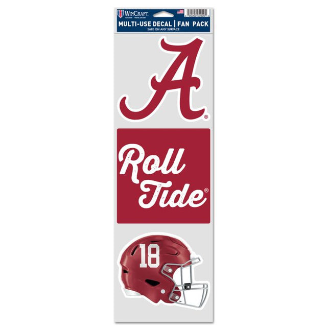 Calcomanías para fanáticos de Alabama Crimson Tide de 3,75" x 12"