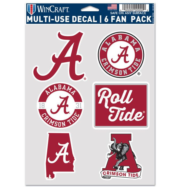 Paquete de 6 ventiladores multiusos Alabama Crimson Tide/College Vault