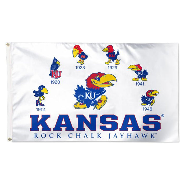 Bandera de lujo de 3' x 5' de los Kansas Jayhawks/College Vault Evolution