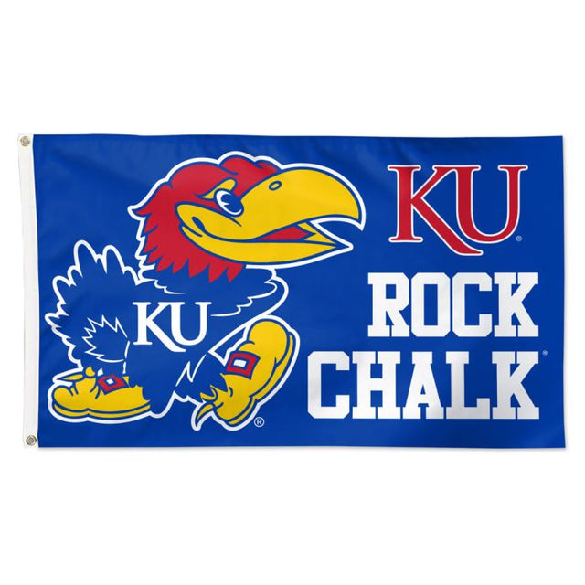 Bandera de los Jayhawks de Kansas: Deluxe, 3' x 5'