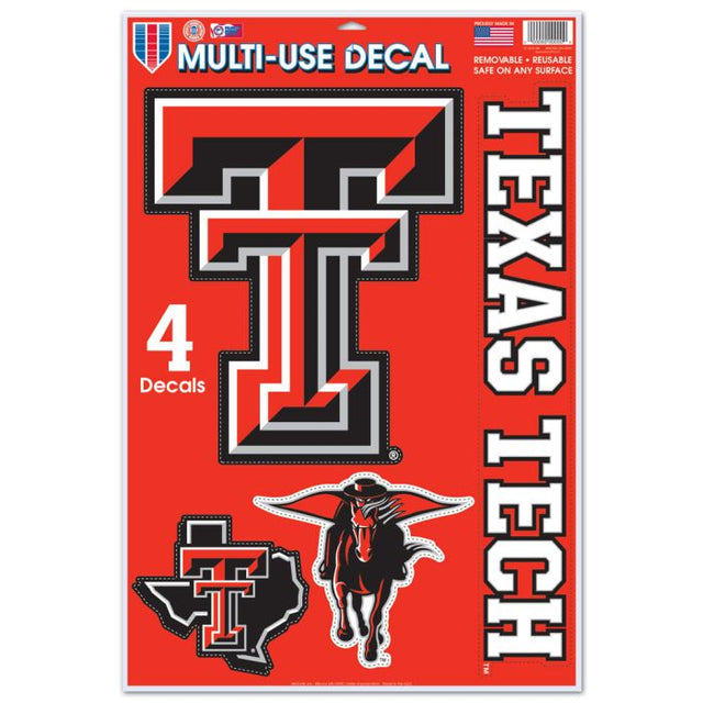 Calcomanía multiusos de los Texas Tech Red Raiders de 11" x 17"