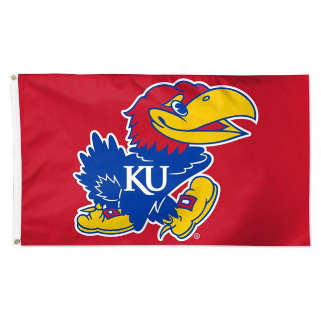 Bandera roja de los Kansas Jayhawks - Deluxe 3' X 5'