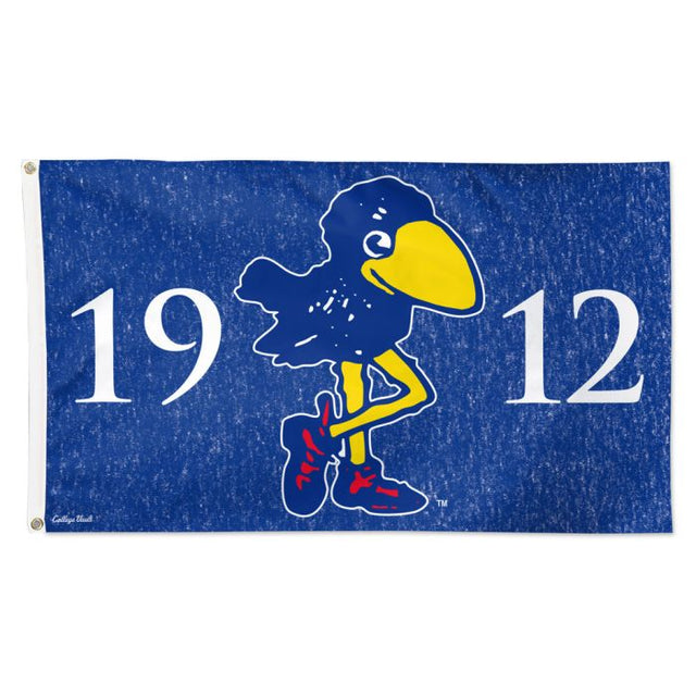 Bandera retro de los Kansas Jayhawks/College Vault de 1912, de lujo, 3' x 5'