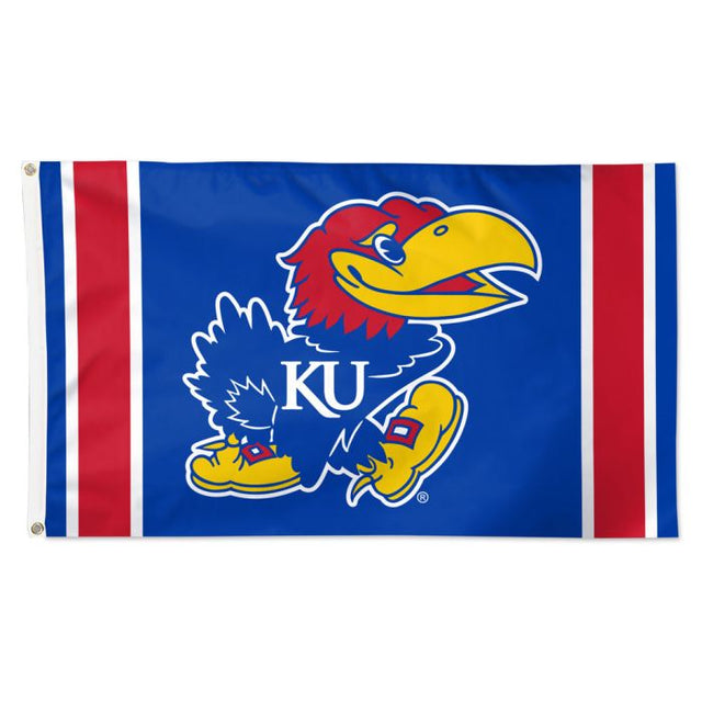 Bandera de rayas verticales de los Kansas Jayhawks - Deluxe 3' X 5'