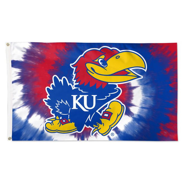 Bandera teñida de lujo de los Kansas Jayhawks, 3 x 5 pies