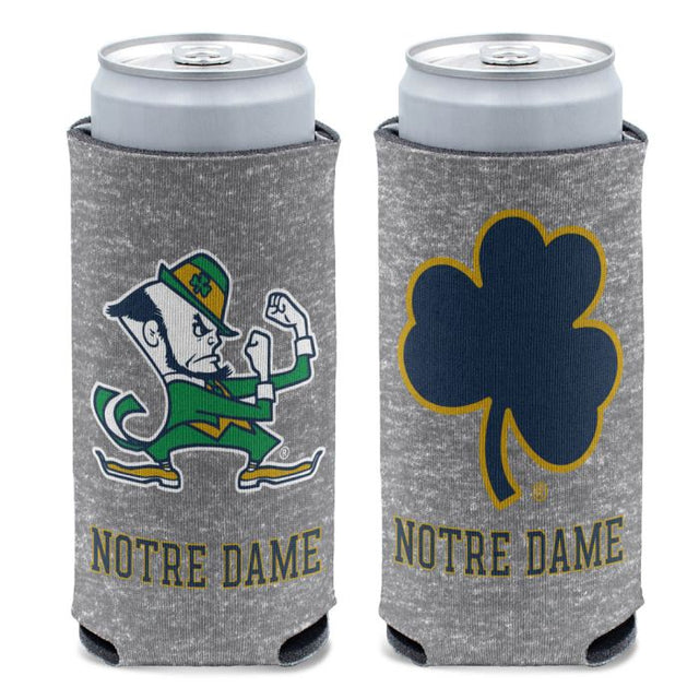 Enfriador de latas delgado de 12 oz GREY HEATHER de Notre Dame Fighting Irish