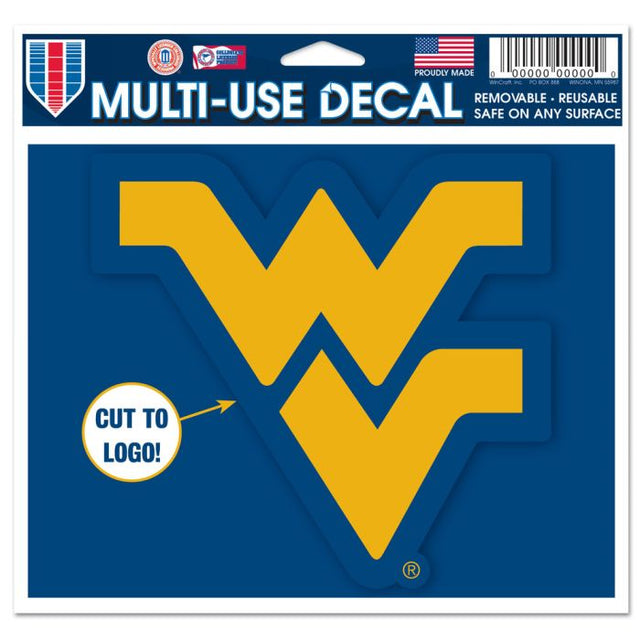 Calcomanía multiusos de West Virginia Mountaineers: cortada con el logotipo de 5" x 6"