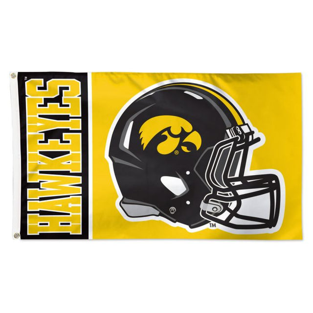 Bandera de Iowa Hawkeyes con casco de lujo, 3 x 5 pies