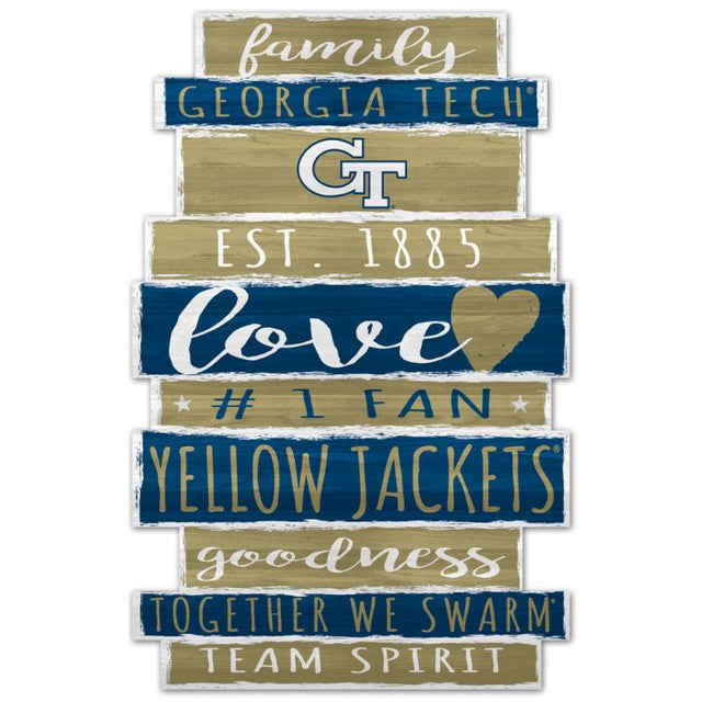 Georgia Tech Yellow Jackets Wood Sign 11" x 17" 1/4" thick