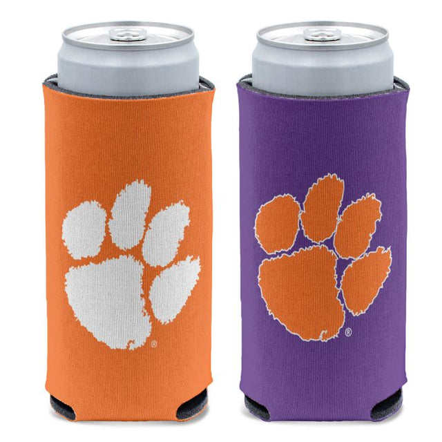 Enfriador de latas delgado de 12 oz de Clemson Tigers