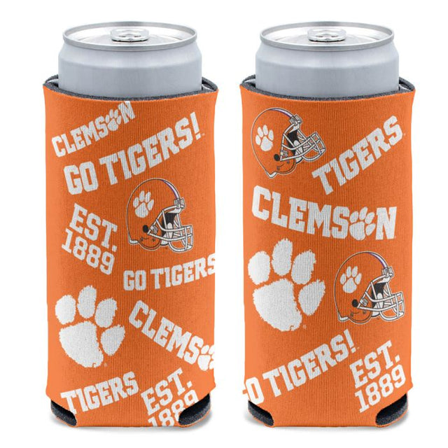 Enfriador de latas delgado de 12 oz de Clemson Tigers