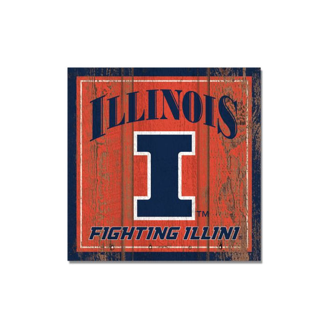 Illinois Fighting Illini Wooden Magnet 3" X 3"