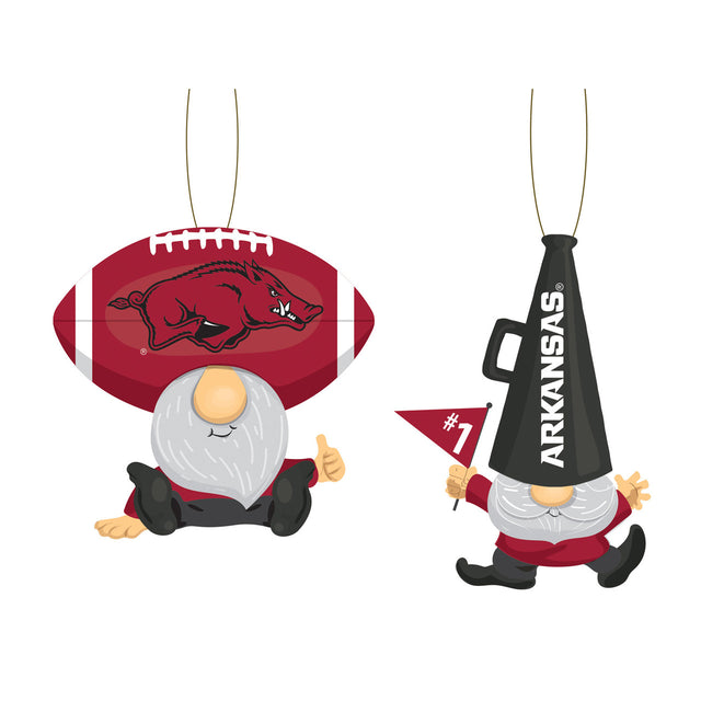 Paquete de 2 abanicos con adornos de gnomos de Arkansas Razorbacks