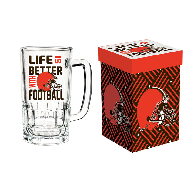 Jarra de cristal de 18 oz de los Cleveland Browns en caja