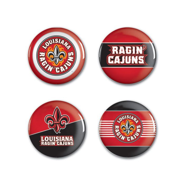 Louisiana - Lafayette Ragin Cajuns Button 4 Pack 1 1/4" Rnd