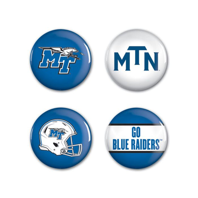 Middle Tennessee State Blue Raiders Button 4 Pack 1 1/4" Rnd