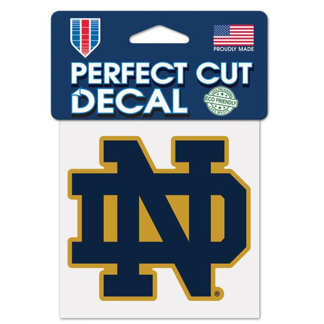 Calcomanía de color de corte perfecto de Notre Dame Fighting Irish de 4" x 4"