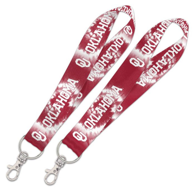 Correa para llaves con estampado TIE DYE de Oklahoma Sooners de 1"