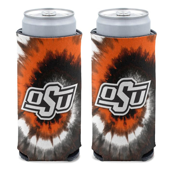 Enfriador de latas delgado de 12 oz con teñido anudado de los Oklahoma State Cowboys