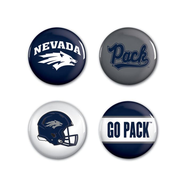 Nevada Wolf Pack Button 4 Pack 1 1/4" Rnd