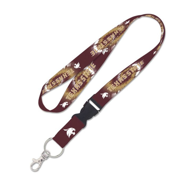 Texas State Bobcats TIE DYE Lanyard w/detachable buckle 1"