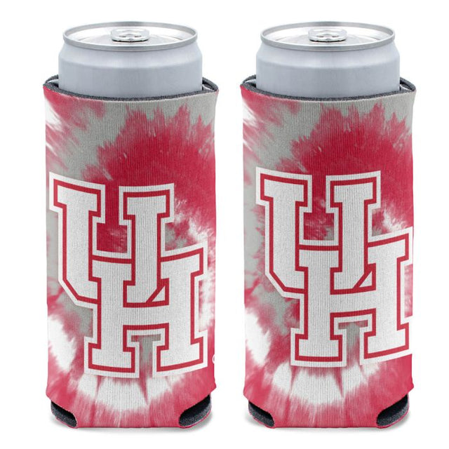 Enfriador de latas delgado de 12 oz con estampado TIE DYE de Houston Cougars