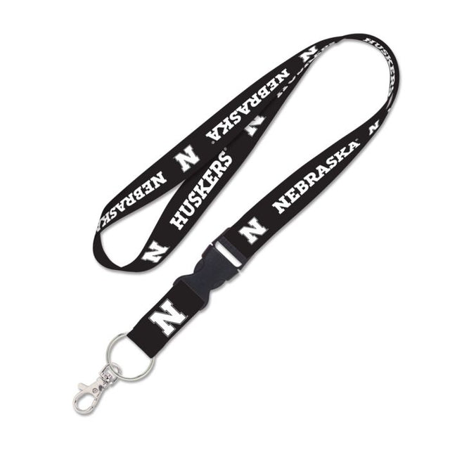 Nebraska Cornhuskers BLACKOUT Lanyard w/detachable buckle 1"