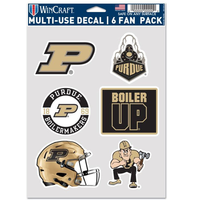 PAQUETE DE 6 CASCOS DE FÚTBOL Purdue Boilermakers, paquete de 6 ventiladores multiuso